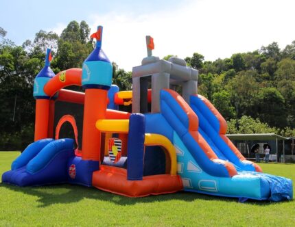 16x12FT Commercial Grade Bounce House Castle Inflatable, (Heavy Duty PVC), (950w Blower)- 2 Slide, Ball Pit, Basketball Hoop, Obstacle-Bouncy House for Big Kid 5-12, Outdoor Party Toy Pool Backyard