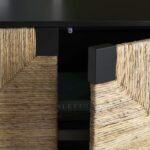 SAFAVIEH Couture Collection Roseanne Black/Natural Banana Stem 4-Door Sideboard Buffet Storage Table - Image 4