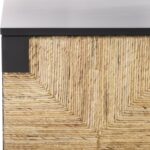 SAFAVIEH Couture Collection Roseanne Black/Natural Banana Stem 4-Door Sideboard Buffet Storage Table - Image 5