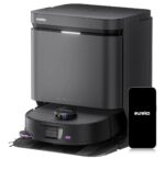 Eureka J15 Max Ultra Self-Emptying Robot Vacuum Combo All-in-one, 22,000 Pa Suction 176℉ Hot Water Wash 131°F Hot Air Dry Self-Cleaning Base Tray, Flex-Arm Mop Anti-Tangle RTCam AI Obstacle Avoidance