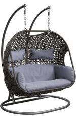 Fabric & Wicker Hanging Chair - Image 2