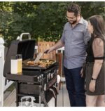 Blackstone 1962 Air Fryer Combo & Two Burners Stainless Steel Gas Hood, Wheels, Two Side Shelf – Heavy Duty Outdoor Griddle Station for Backyard, Patio, 28 inch Black - Image 3