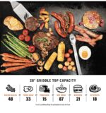 Blackstone 1962 Air Fryer Combo & Two Burners Stainless Steel Gas Hood, Wheels, Two Side Shelf – Heavy Duty Outdoor Griddle Station for Backyard, Patio, 28 inch Black - Image 5