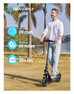 Hoverfly X3/X5 Electric Scooter for Adults, 18/25 Mile Range, 20Mph Top Speed, 500W Motor, 10'' Solid Tire, with Double Suppression Electric Code Lock Walk Assist Mode, Foldable Commuting E Scooter - Image 6