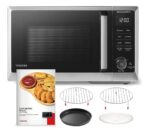 TOSHIBA 6-in-1 Inverter Countertop Microwave Oven Healthy Air Fryer Combo, MASTER Series, Air Fryer, Broil, Convection, Speedy Combi, Even Defrost, Sound On/Off 27 Auto Menu Stainless Steel