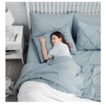 8Pcs Pinch Pleated Comforter Bedding Collection 100% Cotton 500 GSM in A Bag 1Comforter,1Fitted Sheet 15''DP,1Flat Sheet,2Pillow Shams,2Pillow Cases,1Pleated Bed Skirt 15''Drop,Twin/Pinch Light Blue - Image 4