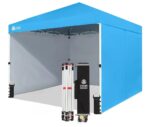 CROWN SHADES 10X10 Comercial Instant Canopy Pop Up Tent with Center Lock (10x10 with 4 Sidewalls, Sky Blue)