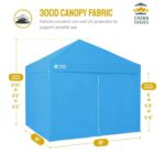 CROWN SHADES 10X10 Comercial Instant Canopy Pop Up Tent with Center Lock (10x10 with 4 Sidewalls, Sky Blue) - Image 3