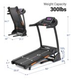 THERUN Incline Treadmill for Running and Walking, 300 lbs Weight Capacity Folding Treadmill with 0-15% Auto Incline, Wide Belt, 3.5HP, App, Heart Rate - Image 3