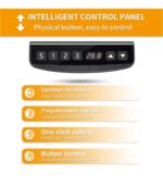 Cubiker Standing Desk with 2 Wooden Drawers, 48x24 Inches Adjustable Height Electric Stand up Desk, Ergonomic Workstation Black Frame/Fir Brown Top - Image 2